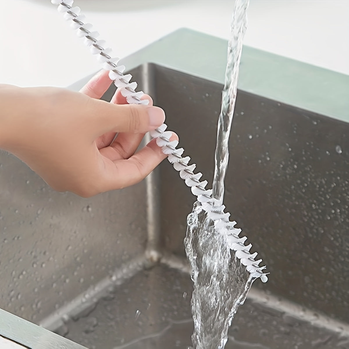 1pc Flexible Sink & Drain Cleaning Brush, Sewer Dredge Hair Clog Remover, Manual Plumbing Snake Tool for Toilet, Bathroom, Kitchen - No Electricity Needed