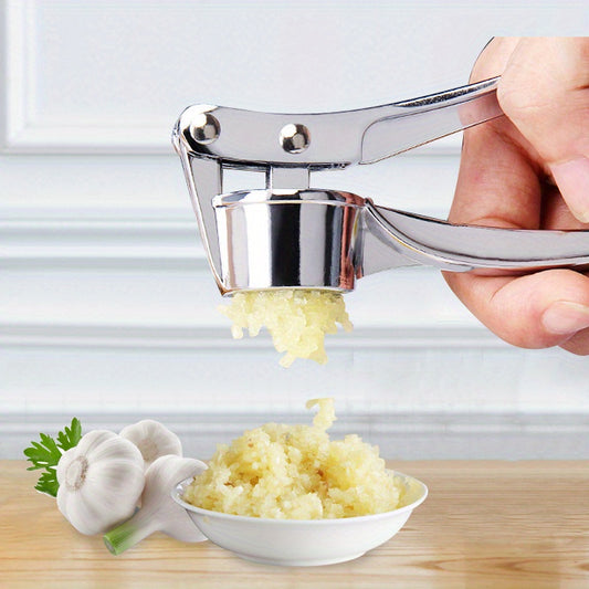 1 Premium Stainless Steel Garlic Press - Manual, Easy-to-Clean Garlic & Ginger Crusher, Durable Kitchen Tool for Quick Home Cooking, No Electricity Needed, Garlic Crusher