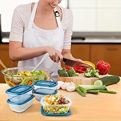 10pcs Reusable Food Storage Container Set with Leakproof Lids - BPA-Free Plastic Meal Prep Boxes for Kitchen, Office, School & Picnics - Dishwasher & Microwave Safe Organizer.