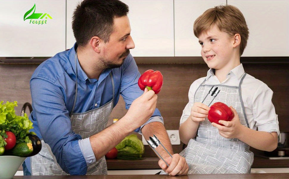 1pc/2pcs/3pcs Red Bell Pepper Seed Corer, Stainless Steel Fruit Core Remover Apple Core Seed Remover Vegetable Corer Tool for Vegetables Fruit Kitchen Utensils (Sliver)