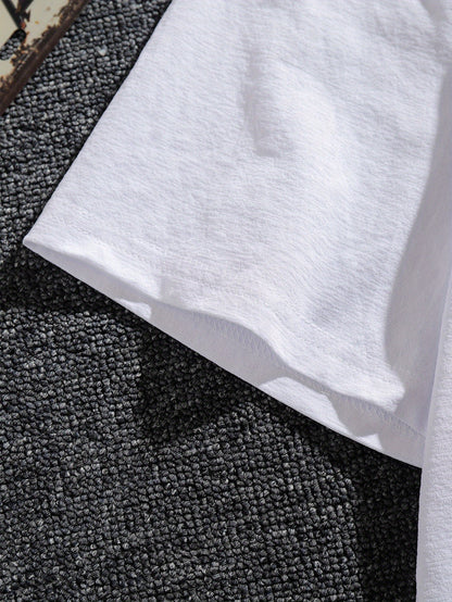 Տղամարդու կարճ թևքով ռումինական «Qitate» գրությամբ շապիկ - «Face Ce Vreau Cand Si Under Breath» տպագրությամբ, թեթև պոլիեսթերային, ամառային ամենօրյա վերնաշապիկ, կլոր վզնոցով, լվացվող մեքենայով, լվացվող մարզաշապիկ՝ թավ տեքստով, թեթև նյութով։