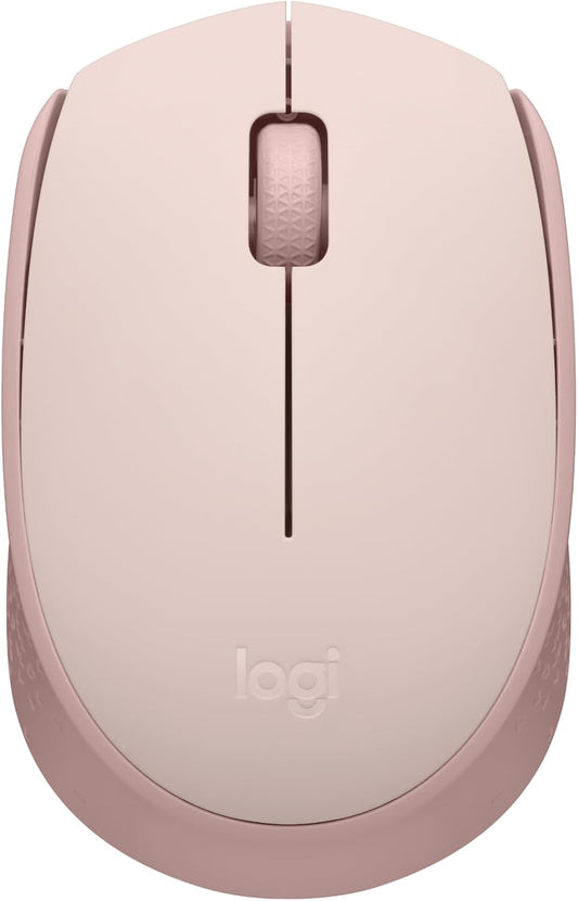 Logitech M170 Wireless Mouse for PC, Mac, Laptop, 2.4 Ghz with USB Mini Receiver, Optical Tracking, 12-Months Battery Life, Ambidextrous - Rose