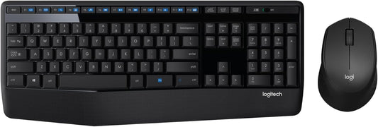 Logitech MK345 Wireless Combo Full-Sized Keyboard with Palm Rest and Comfortable Right-Handed Mouse, 2.4 Ghz Wireless USB Receiver, Compatible with PC, Laptop,Black