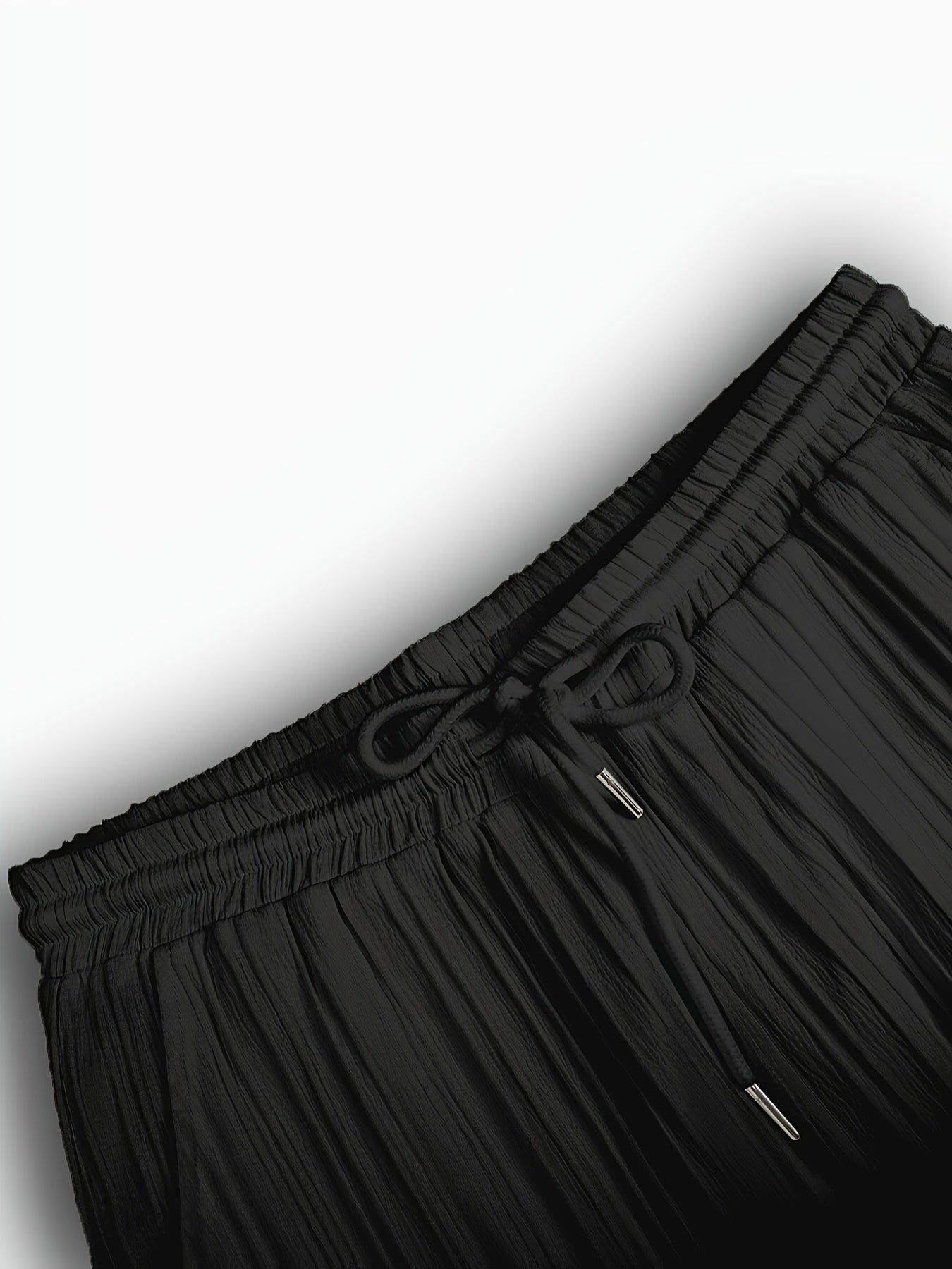 2-Piece Men's Summer Striped Polyester Suit, Short Sleeve Stand Collar Shirt and Drawstring Pants, Non-Stretch Fabric, Suitable for Casual Wear and Beach Vacation, Solid Color