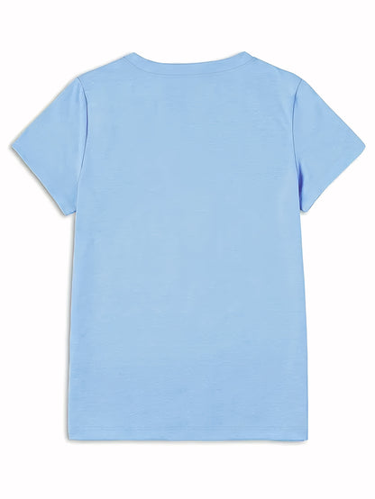 Circle Chic թիթեռի նախշերով շապիկ - նրբագեղ դիզայն, կլոր վզնոցով ամենօրյա վերնաշապիկ - շնչող և թեթև, իդեալական է գարուն/ամառ զգեստապահարանի համար