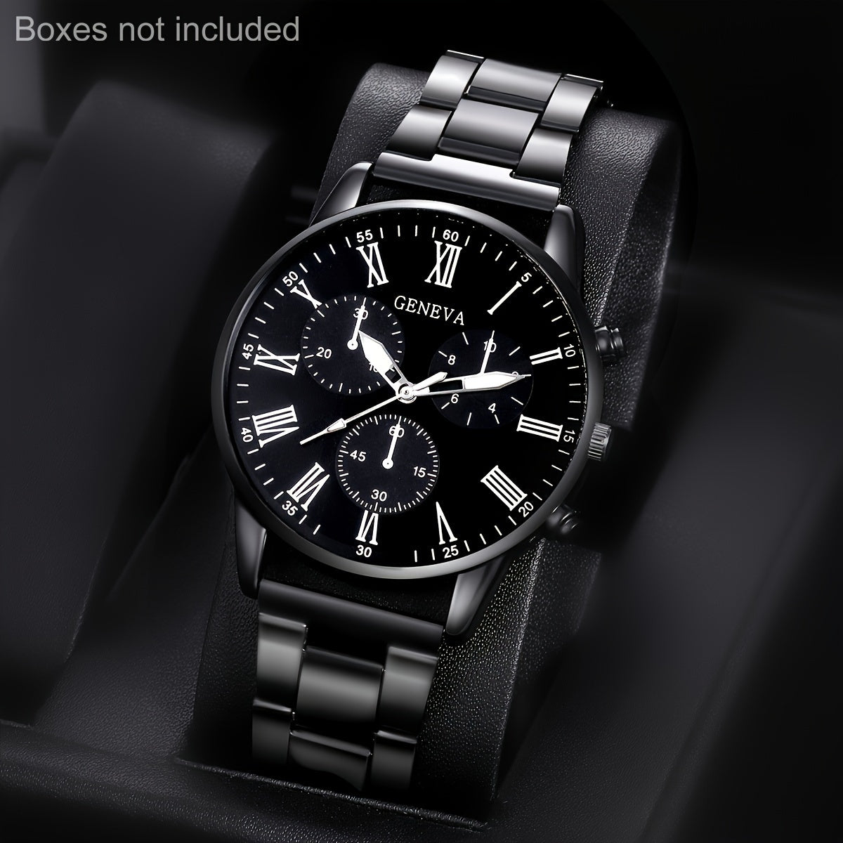 1 հավաքածու GINAVE տղամարդու ամենօրյա նորաձև քվարցային ժամացույց, կլոր համաձուլվածքից պատյան, չժանգոտվող պողպատե ժապավեն, մարտկոցով աշխատող, ջրակայուն չէ, էլեկտրոնային կառավարման վահանակ, Հայրերի օրվա նվեր