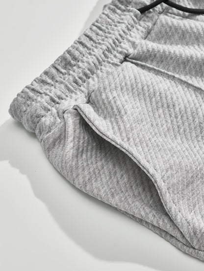 Տղամարդու առօրյա սպորտային հագուստի հավաքածու - Երկար թևքերով, կոճակներով վերնաշապիկ և ջոգեր, ձգվող գործվածքից, գարուն/աշուն հավաքածու