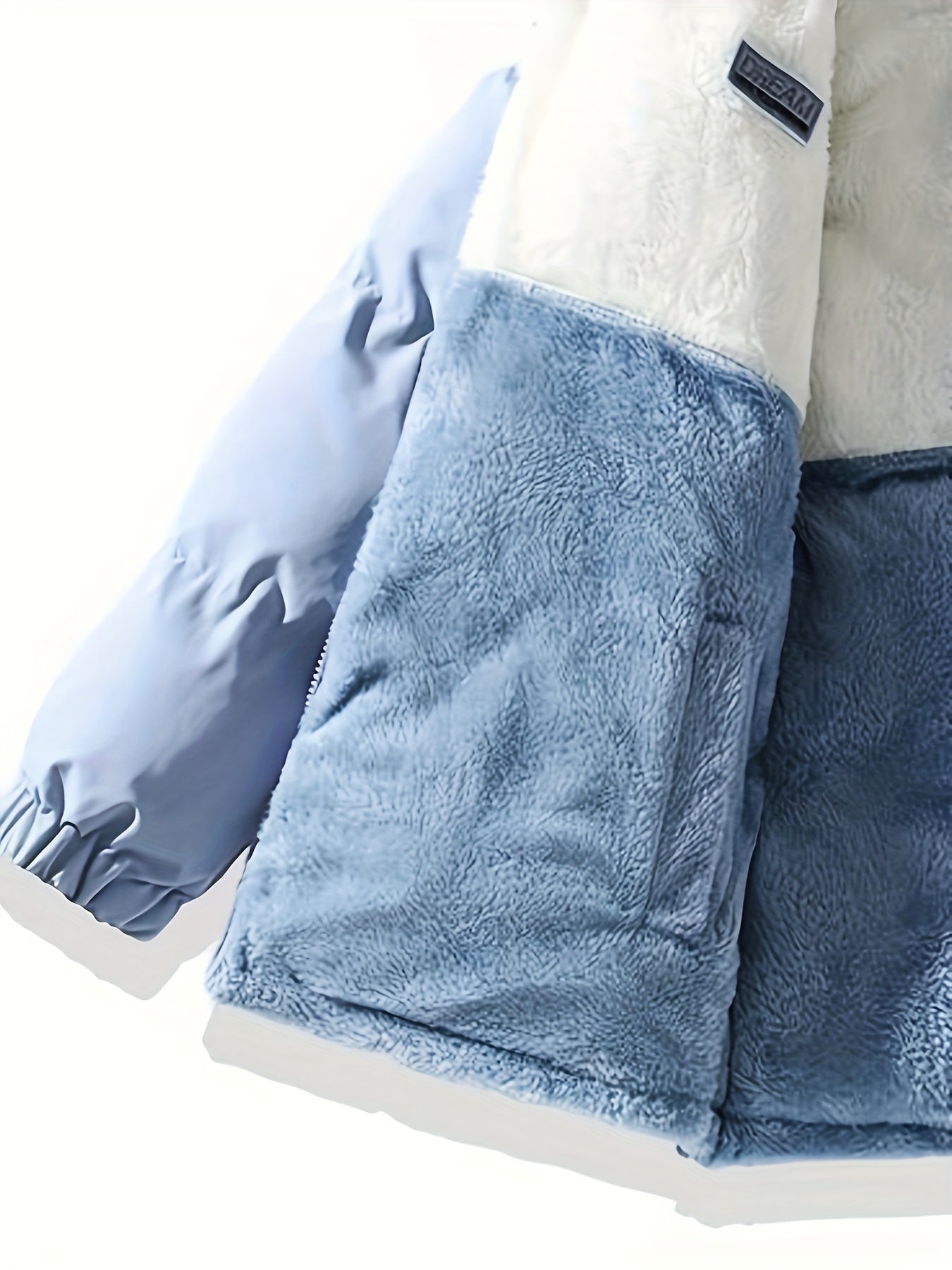 Men'S Double-Sided Fleece-Lined Thickened Jacket - Casual Stand Collar with Letter Print, Regular Fit, Pockets, Polyester Fill, Versatile for Fall/Winter, Winter Jacket