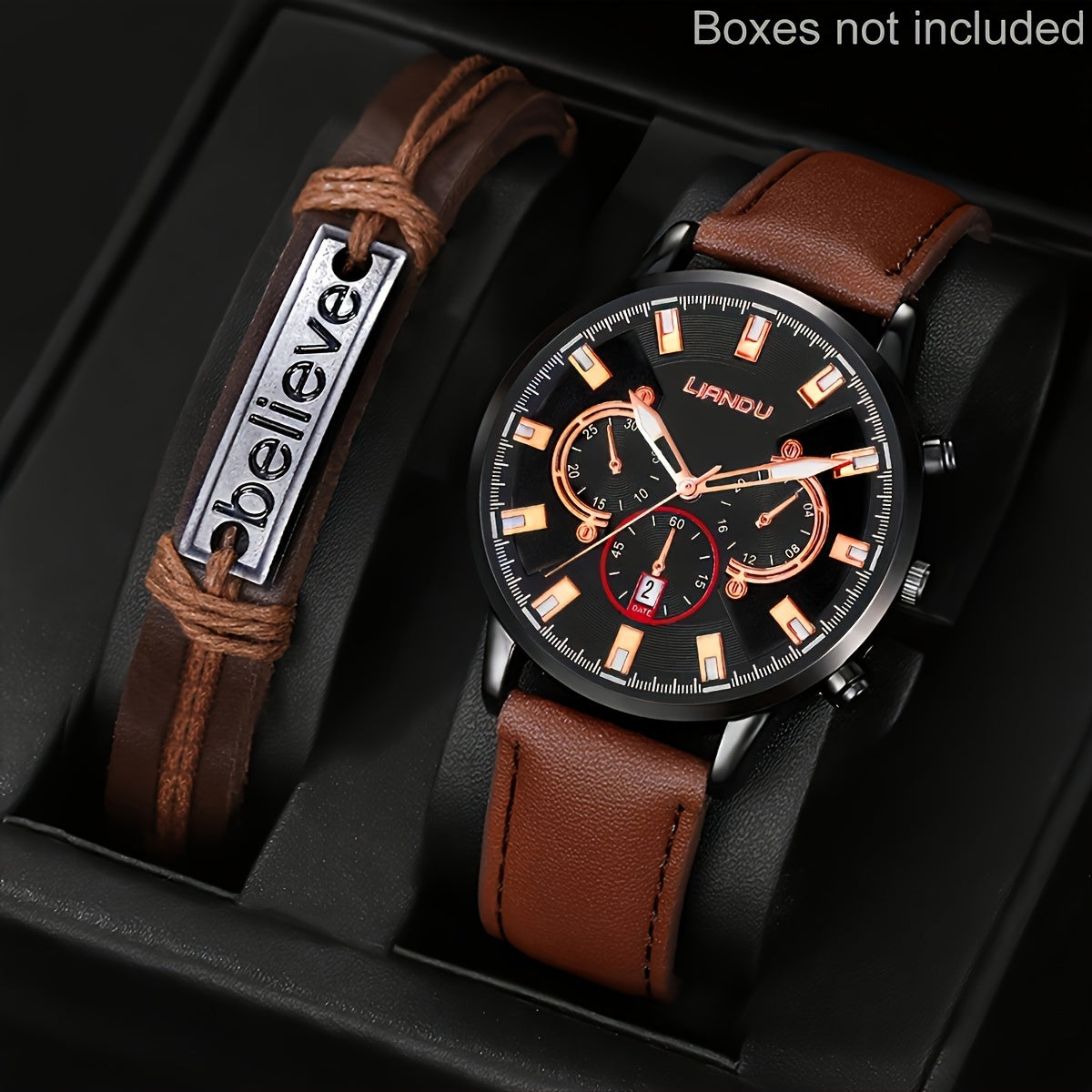 Men'S Basic Round Dial Quartz Watch with Bracelet
