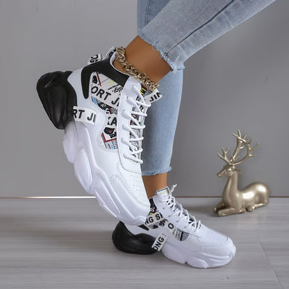 Կանացի նորաձև հաստ ներբանով սպորտային կոշիկներ, փողոցային ոճի շնչող առօրյա կոշիկներ բոլոր եղանակների համար