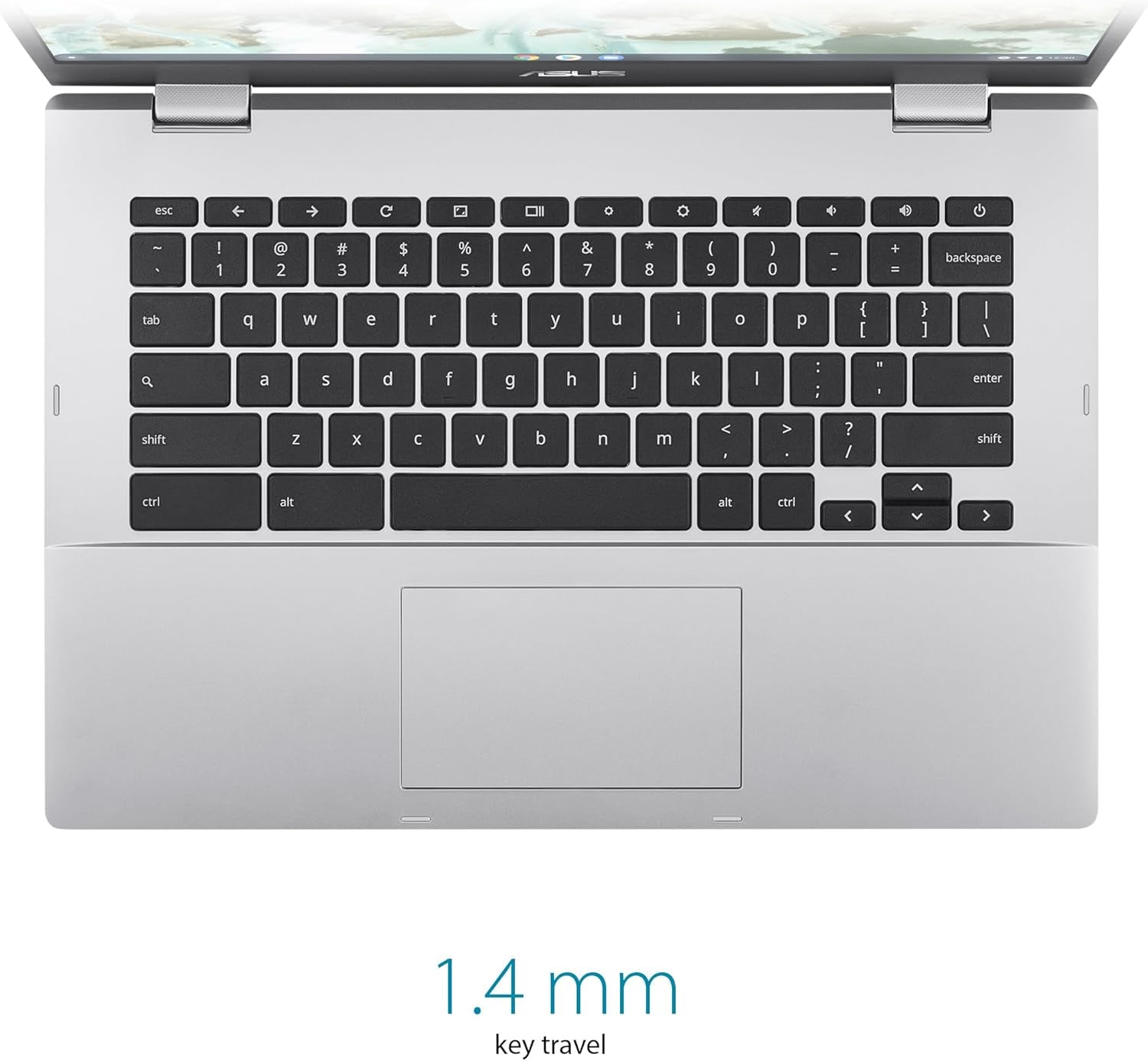 ASUS Chromebook CX1, 14" FHD, Intel® Celeron N4500 Processor, 64GB Storage, 4GB RAM, Chromeos, Transparent Silver, CX1400CKA-AS44F