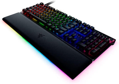 Razer Huntsman V2 Optical Gaming Keyboard: Linear Optical Switches - 8000Hz Polling Rate - Doubleshot PBT Keycaps - Dedicated Media Keys & Dial - Ergonomic Wrist Rest - Snap Tap