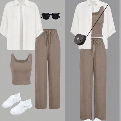 Կանացի ամառային առօրյա 3 հատ տաբատների հավաքածու