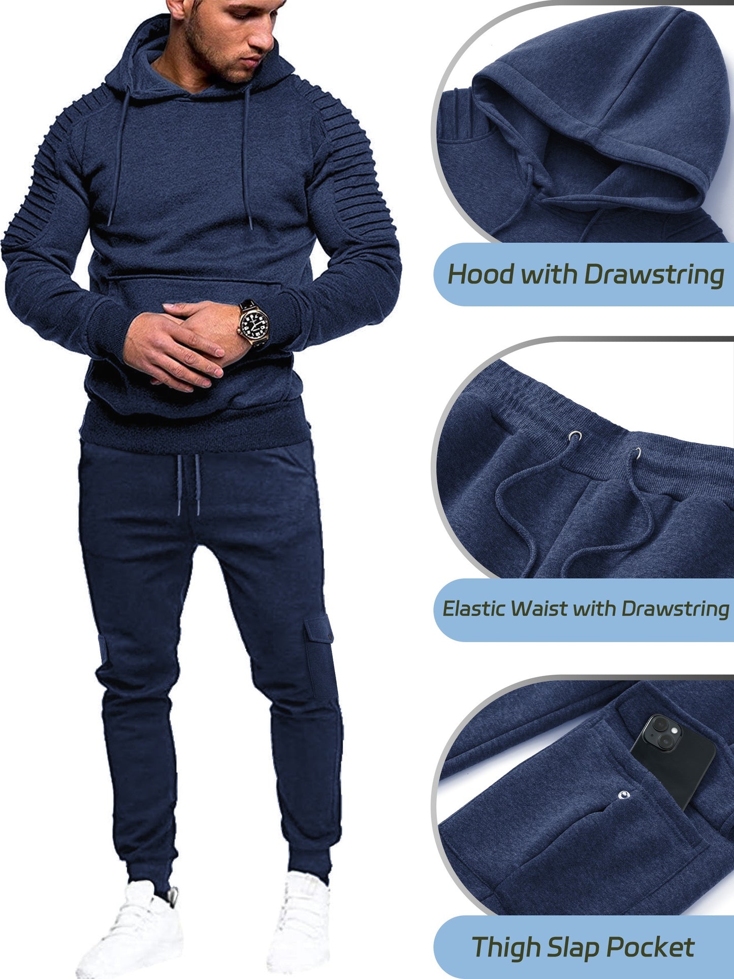 Տղամարդու մարզահագուստ, երկկտոր վերնաշապիկ, սպորտային համազգեստի հավաքածուներ, վազքի համար նախատեսված սպորտային կոստյումներ՝ լարով