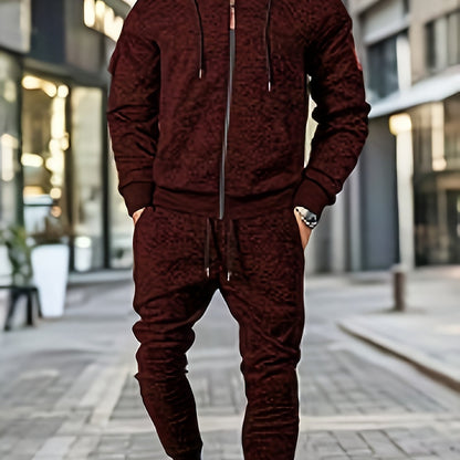 Տղամարդու առօրյա սպորտային վերնաշապիկի և տաբատի հավաքածու՝ կայծակաճարմանդով, լարով, բրդյա ծածկույթով՝ պոլիեսթերի խառնուրդով, լվացքի մեքենայով լվացվող