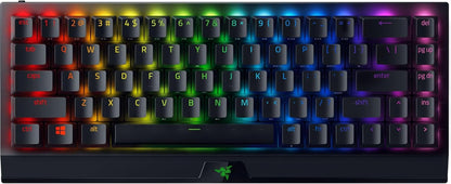 Razer Blackwidow V3 Mini Hyperspeed 65% Wireless Mechanical Gaming Keyboard: Yellow Mechanical Switches Linear & Silent - Phantom Pudding Keycaps - Chroma RGB - up to 200 Hr Battery - Snap Tap
