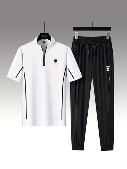 Տղամարդկանց ամառային առօրյա, կանգնող օձիքով, լարով ձգվող սպորտային հագուստի հավաքածու