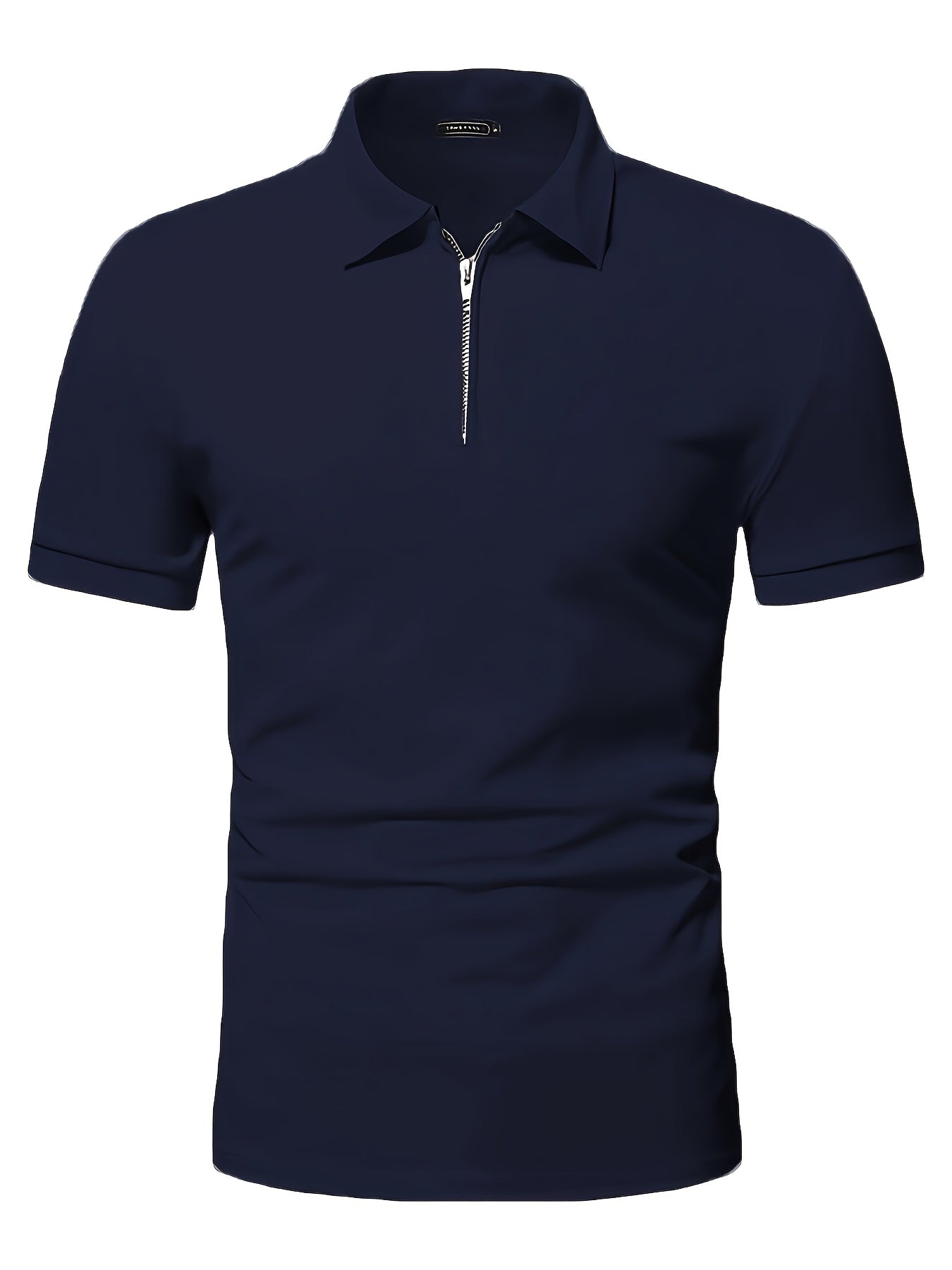 Տղամարդու առօրյա, ձգվող, միագույն, կայծակաճարմանդով և կոճղակապով գոլֆի վերնաշապիկ, ամառային, տղամարդու, փողոցային հագուստ