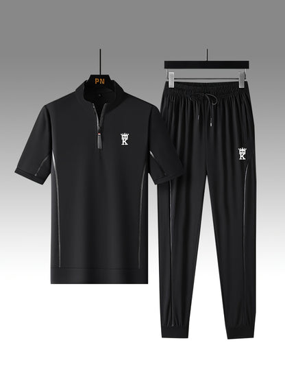 Տղամարդկանց ամառային առօրյա, կանգնող օձիքով, լարով ձգվող սպորտային հագուստի հավաքածու