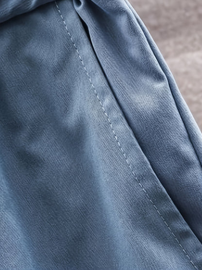 Տղամարդկանց գարուն-աշուն բացօթյա սպորտաձևերի մարզումների համար նախատեսված ամենօրյա գունային բլոկներով կարված վերնաշապիկով, կարգավորվող հավաքածու՝ տնային վերնաշապիկով և տաբատով, նորաձև քամուց պաշտպանող բաճկոնով, տաբատով, երկկտոր կոստյումով