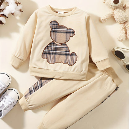 Toddler Baby Boy Clothes Outdoor Set Long Sleeve Sweatshirt Top Casual Pants Fall Winter Outfit Sweatsuit - ayq