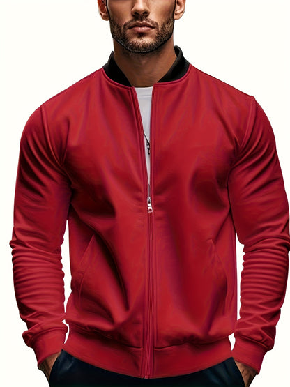 Տղամարդու թեթև, կանգնած օձիքով բաճկոն՝ ձիթապտղի կանաչ, փափուկ, կայծակաճարմանդով բաճկոն՝ գրպաններով, սովորական չափսի՝ գարնանային/աշնանային արշավների և առօրյա բացօթյա հագուստի համար, արշավային պարագաներ