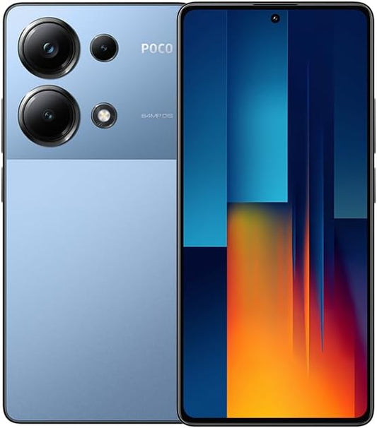 Xiaomi Poco M6 Pro 4G LTE GSM (512GB + 12GB) 64MP Triple Camera Dual Sim 6.67" Octa Core (Tmobile Mint Tello Global) Unlocked + (Bundle Fast Car Charger) (Blue Global ROM)