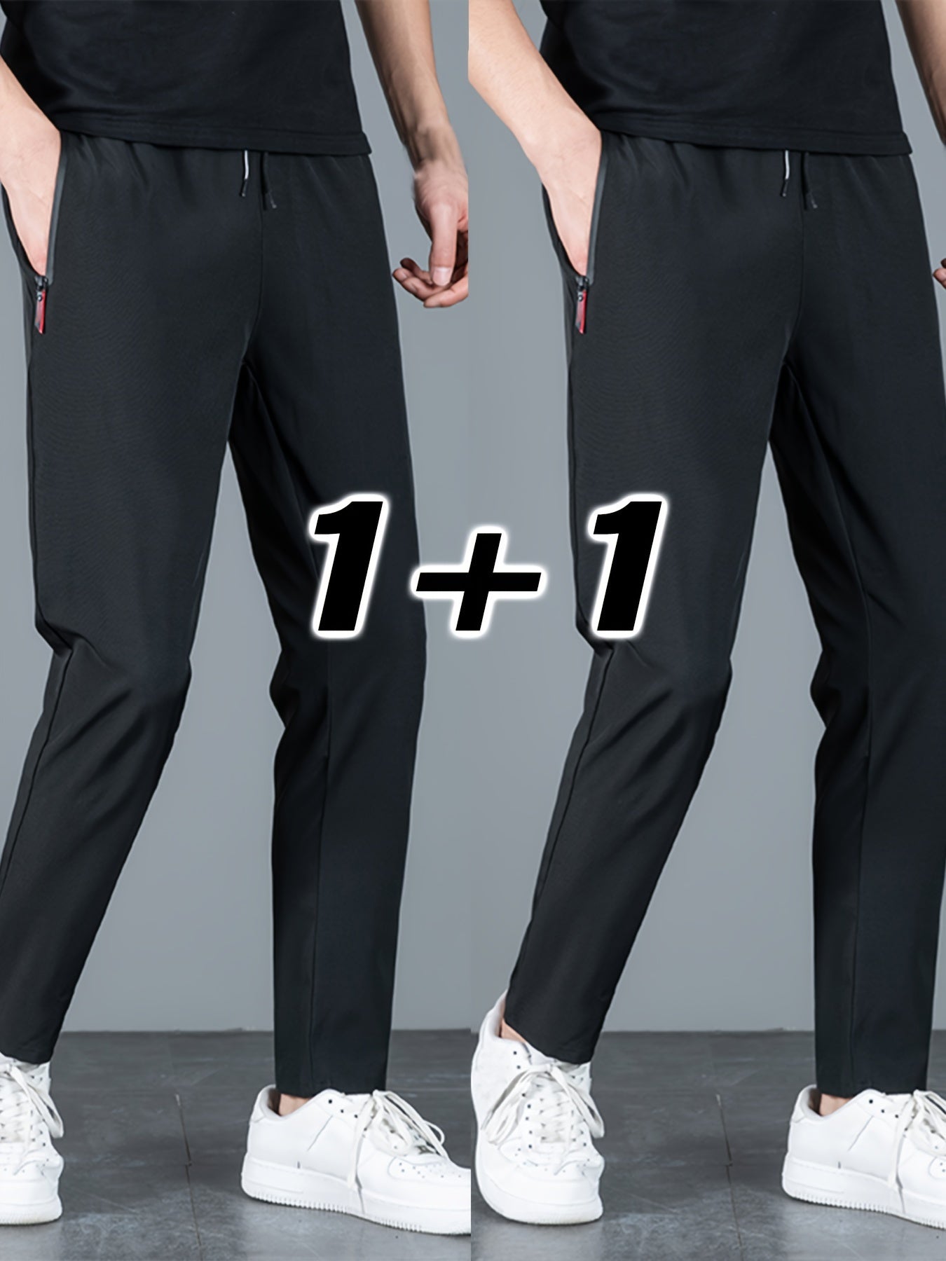 2pcs Men's Casual Pants, Fashion Trend Ultra-light Breathable Long Pants, Quick Dry Fabric Sports Pants
