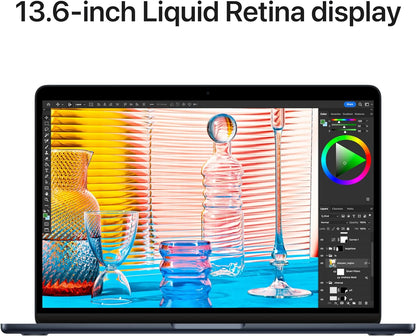 Apple 2022 Macbook Air Laptop with M2 Chip: Built for Apple Intelligence, 13.6-Inch Liquid Retina Display, 8GB RAM, 256GB SSD Storage, Backlit Keyboard, 1080P Facetime HD Camera; Midnight