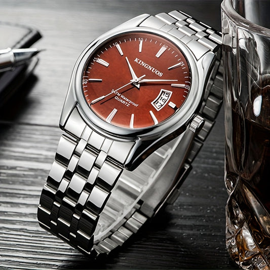 1 հատ նորաձև, չժանգոտվող պողպատից պատրաստված, բարձրակարգ մթնոլորտ, շքեղ, էլեգանտ, գործնական, ճանապարհորդական, հանգստի, պարզ, բազմակողմանի, տղամարդկանց և կանանց քվարցե ժամացույց՝ ամսաթվով