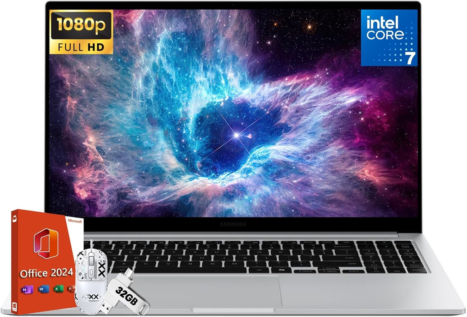 SAMSUNG Galaxy Book4 Business Laptops with Microsoft Office Lifetime License, Intel 10-Core 7-150U(Beats I7-1335U), 15.6" FHD Display, 16 GB RAM, 4 TB SSD, Backlit Keyboard, Windows 11 Pro