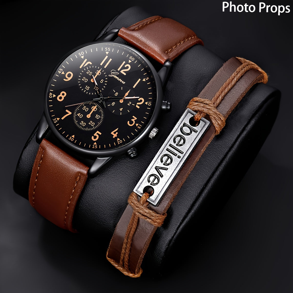 Men'S Basic Round Dial Quartz Watch with Bracelet