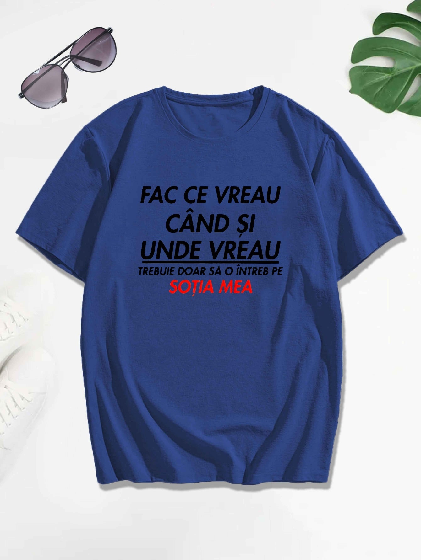 Տղամարդու կարճ թևքով ռումինական «Qitate» գրությամբ շապիկ - «Face Ce Vreau Cand Si Under Breath» տպագրությամբ, թեթև պոլիեսթերային, ամառային ամենօրյա վերնաշապիկ, կլոր վզնոցով, լվացվող մեքենայով, լվացվող մարզաշապիկ՝ թավ տեքստով, թեթև նյութով։