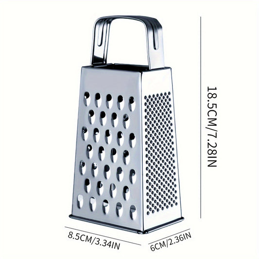 Stainless Steel 4-Sided Box Grater for Kitchen - 1PC Multifunctional Thickened Cheese Vegetable Grater, Potato Shredder with Non-Slip Handle