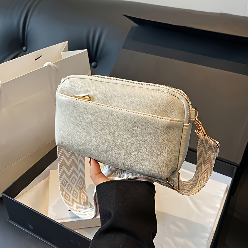 Mini Crossbody Bag for Women, Wide Strap Square Wallet, Stylish Shoulder Bag. - Ayq