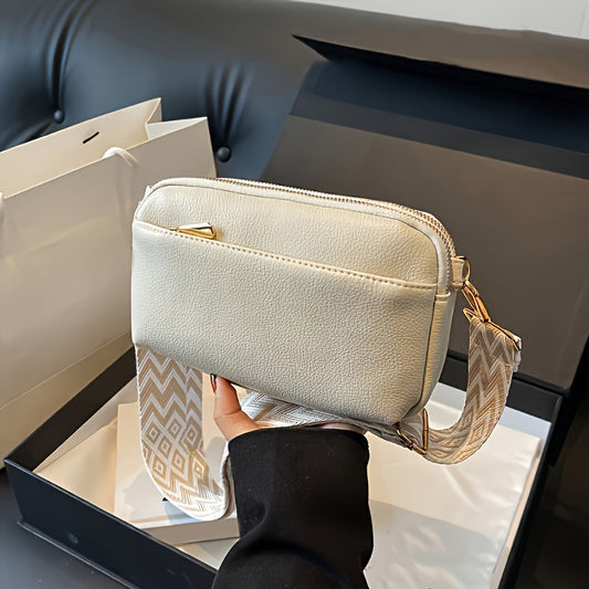 Mini Crossbody Bag for Women, Wide Strap Square Wallet, Stylish Shoulder Bag. - Ayq