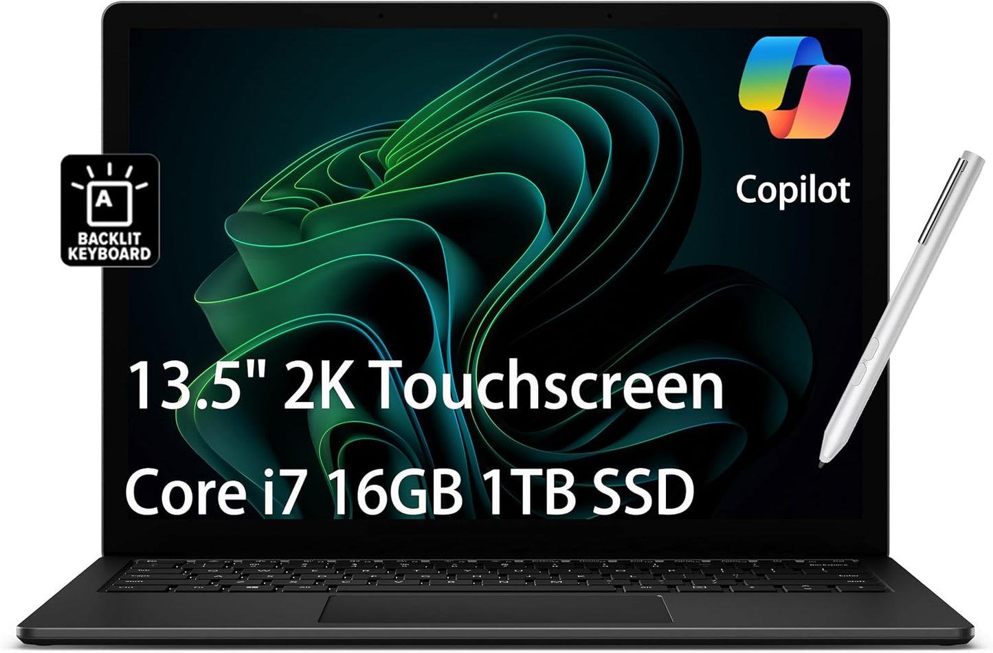 Microsoft Surface Laptop 5 Laptop (13.5" 2K Touchscreen, Intel 10-Core I7-1265U, 16GB LPDDR5X, 1TB SSD), IST Active Pen, 18-Hr Battery Life, Backlit, Wi-Fi 6, Webcam, Win 11 Pro W/Ai Copilot, Black