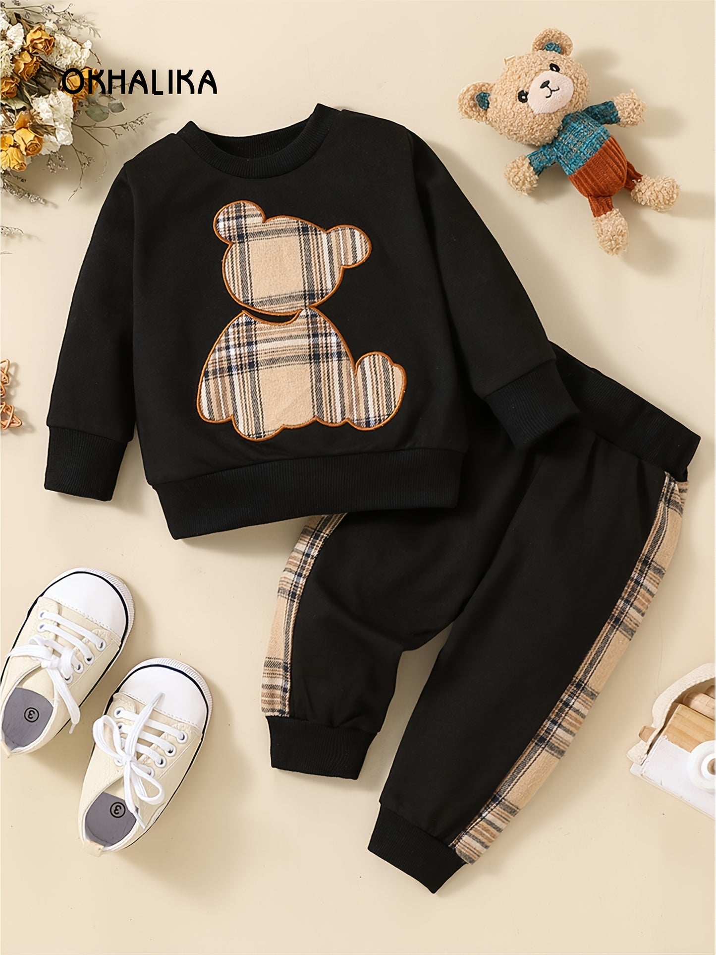 Toddler Baby Boy Clothes Outdoor Set Long Sleeve Sweatshirt Top Casual Pants Fall Winter Outfit Sweatsuit - ayq