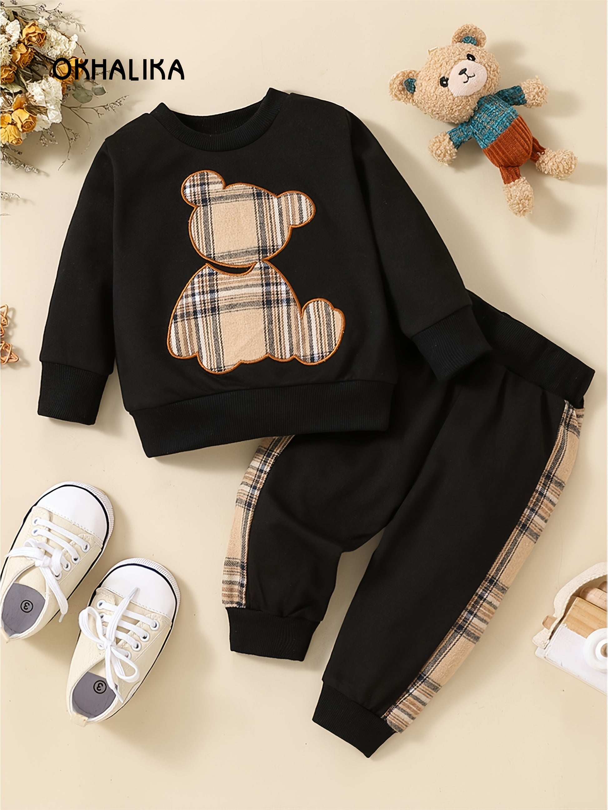 Toddler Baby Boy Clothes Outdoor Set Long Sleeve Sweatshirt Top Casual Pants Fall Winter Outfit Sweatsuit - ayq