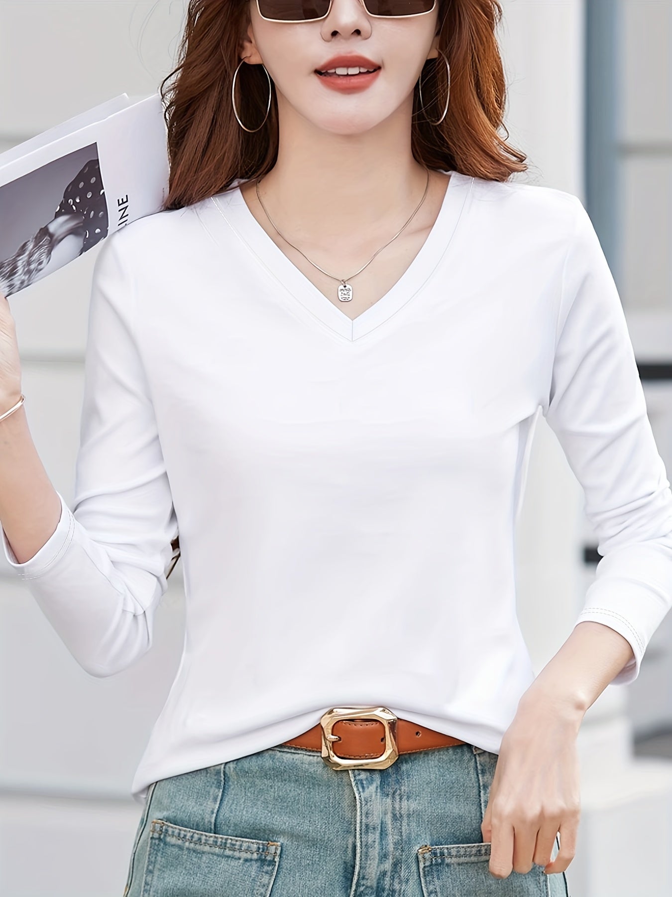 Ուղղորդված կանացի ոճային պատահական վերնաշապիկներ