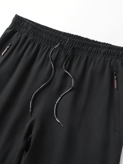 2 հատ Տղամարդկանց թեթև ջոջեր - արագ չորացող շնչող պոլիեսթեր, ոճային «PRINCESS» տպագրություն գոտկատեղով և կայծակաճարմանդ գրպաններով, Սև պատահական սպորտային տաբատ ամենօրյա հագուստի համար, կարգավորելի հարմարավետ տաբատ | Նորաոճ տպագիր ջոջեր | Ս