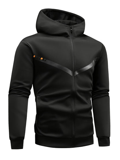 Տղամարդկանց առօրյա սպորտային հագուստի հավաքածու. Բարձրորակ գլխարկով սվիտեր և մարզաշապիկ վազքի, ֆիթնեսի և տնային հագուստի համար - Գարուն/աշուն երկկտոր հագուստ