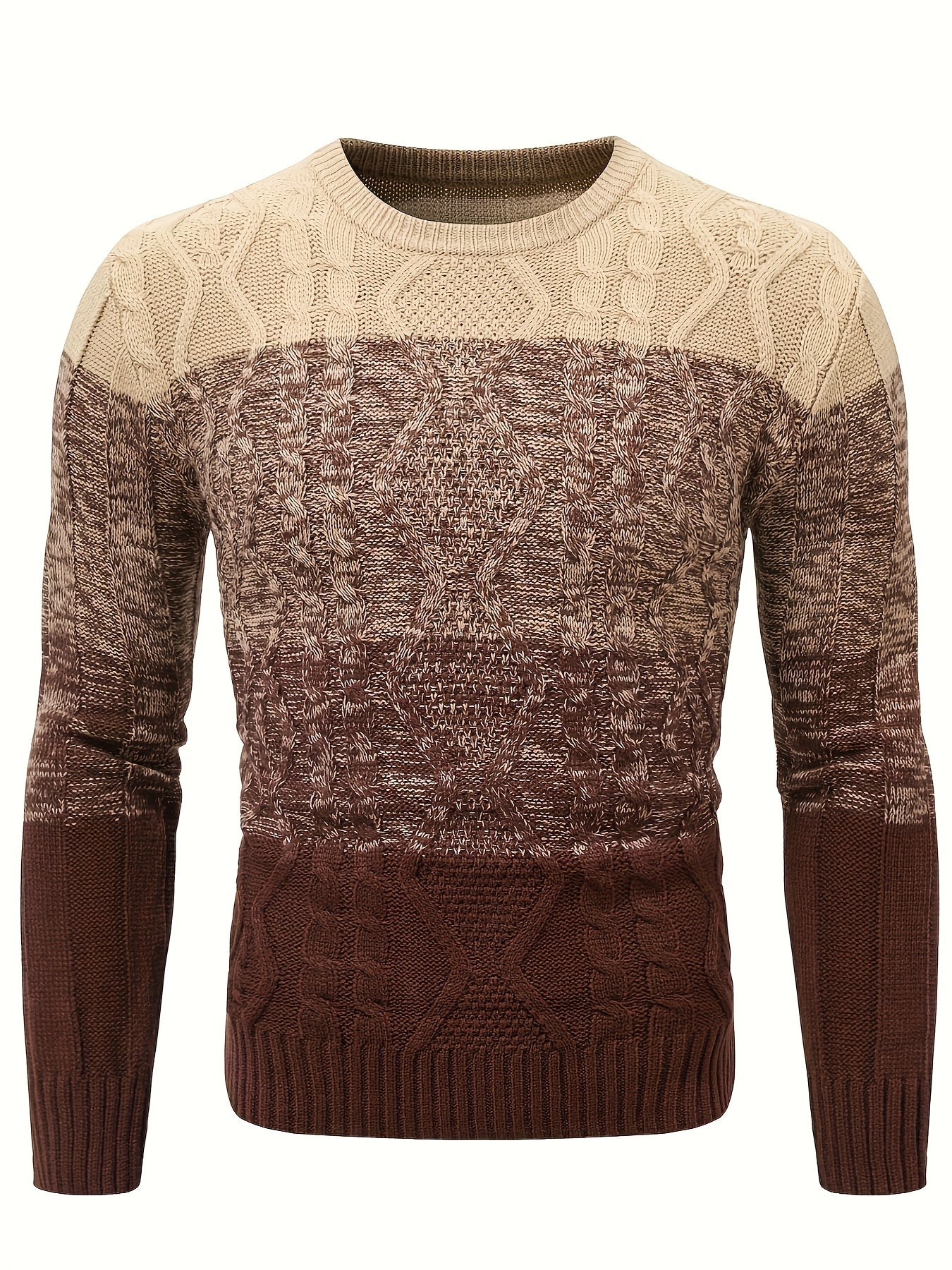 Տղամարդու առօրյա պուլովեր սվիտեր գարնանային և աշնանային համար, գունային համադրություններով տրիկոտաժե նախշերով, պատրաստված 100% ակրիլային նյութից։