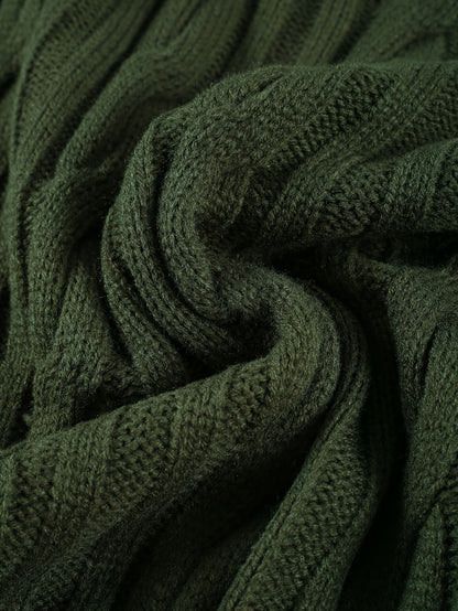 New Autumn-Winter Men's Casual Commuter Solid Color Crew Neck Knit Pullover