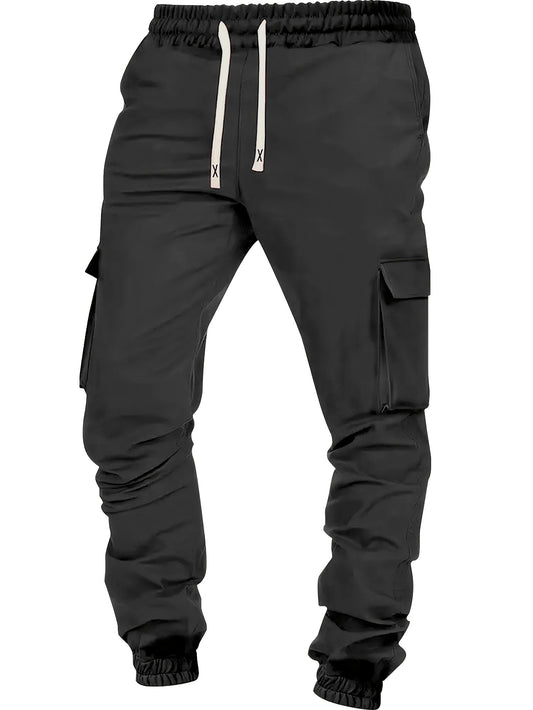 1 counts Fashion Solid Color Work Pants, Men's Multi-Fold Pocket Pants, Casual Outdoor Pants, Men's Work Pants Outdoor Streetwear