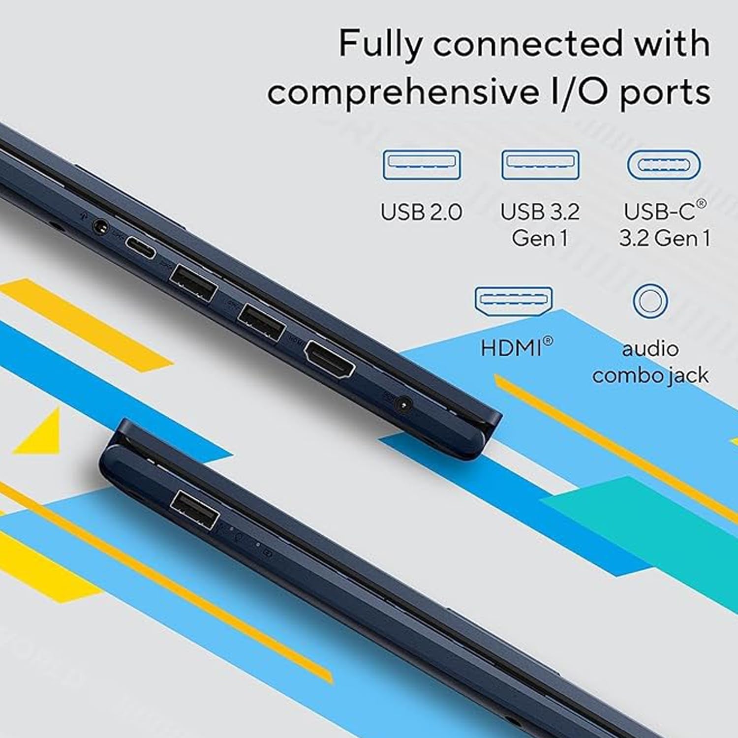 ASUS Vivobook Laptop, 14" FHD Display, I3-1215U, 16GB RAM, 512GB SSD, Wi-Fi 6, HDMI, Webcam, Touchpad, Windows 11 Home, Blue