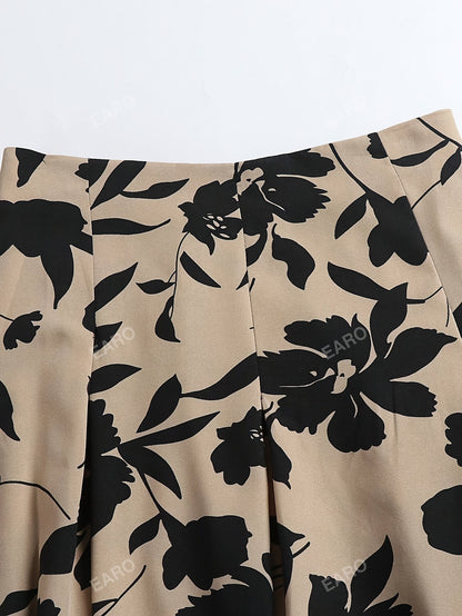 Կանացի էլեգանտ վերնաշապիկի և միդի կիսաշրջազգեստի հավաքածու