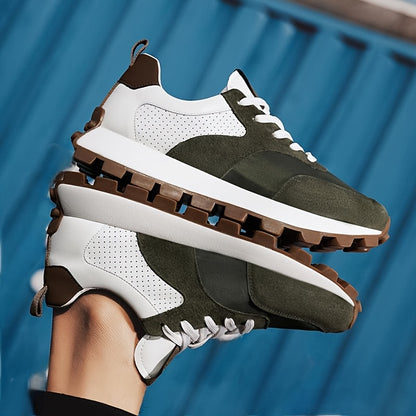 2025 թվականի գարնանային տղամարդկանց շնչող ցածրակրունկ սպորտային կոշիկներ - Հաստեցված, փափուկ ռետինե ներբան, տղամարդկանց նոր շնչող ցանցե հարթակով կոշիկներ՝ հասակը մեծացնող սպորտային կոշիկներով