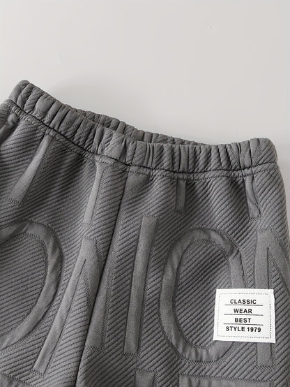 DONABEBE ' 2pcs Winter Jacket & Pants Set - Full-Zip Hooded Coat with Fleece, Matching Letter Logo Pants, Warm Casual Outfit for Cold Weather, Cozy 2pcs Clothes (Hand Washable), Perfect for Outdoor