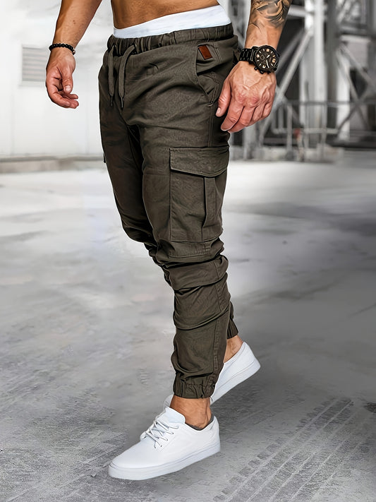 Men's Cargo Pants Outdoor Hiking Multi-Pocket Utility Long Trousers, Casual Style, For All Seasons